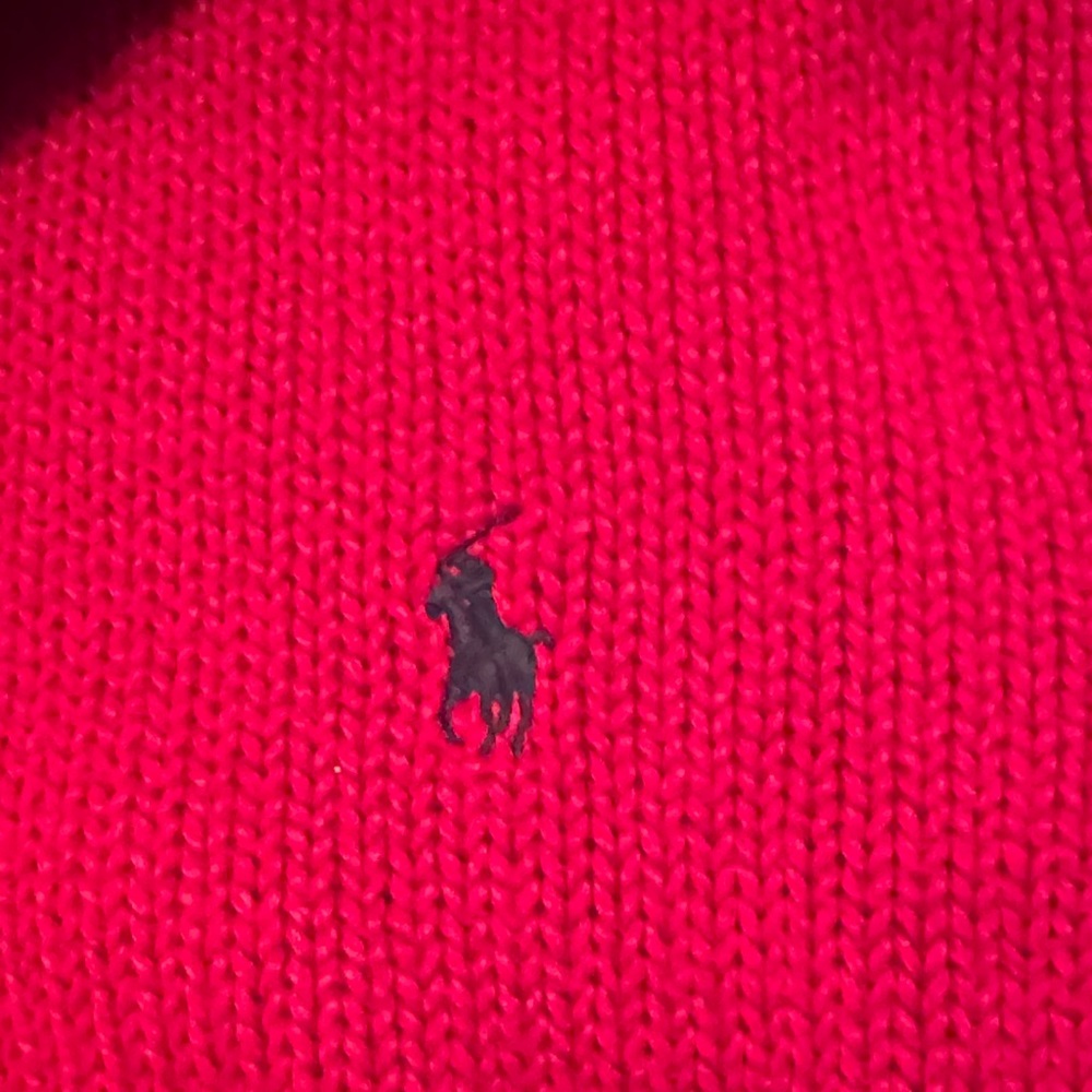 Polo by Ralph Lauren Men's Bold Red Zip-Up Sweater - Picture 5 of 6